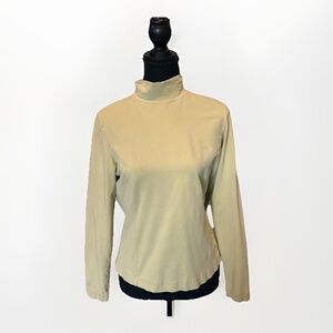 Eddie Bauer Women’s Long Sleep Green Turtle Neck Top/ Blouse Size Large